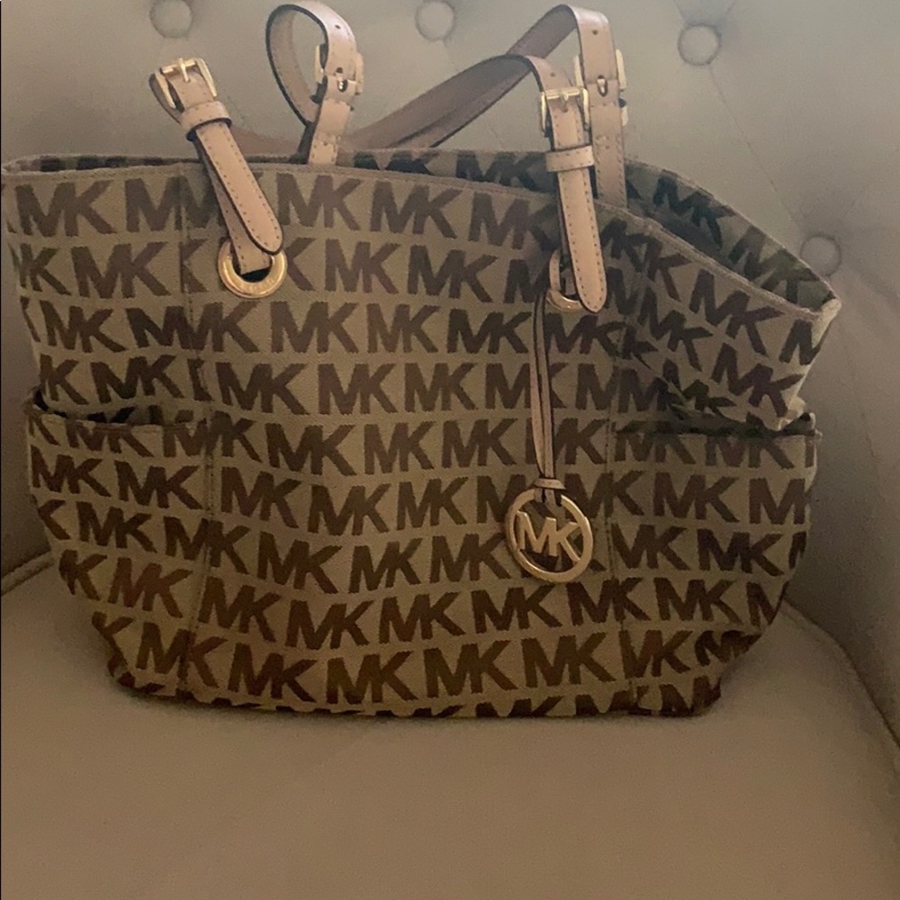 Light Brown Michael Kors (MK) Tote